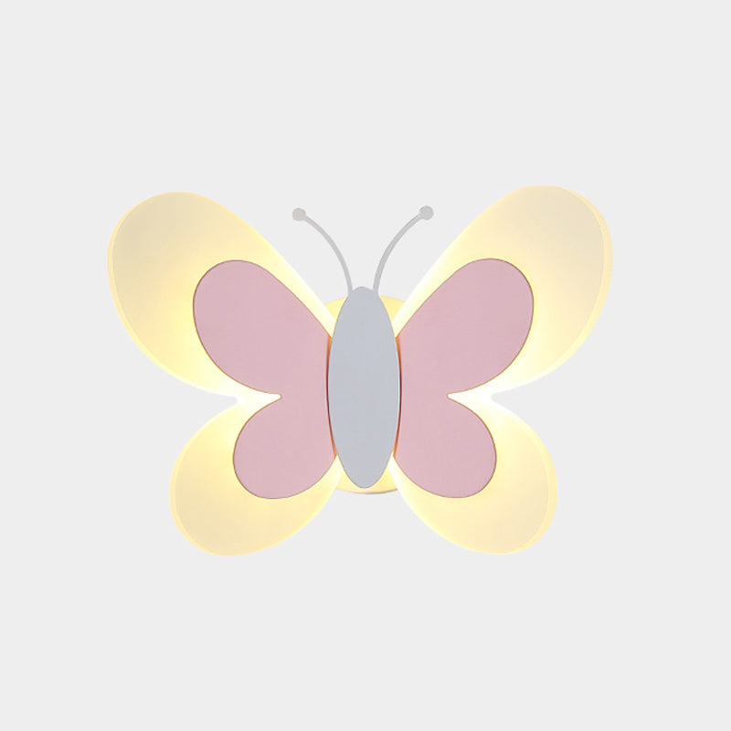 1 Light Butterfly Wall Lighting Fixtures Modern Style Metal Wall Mounted Lights