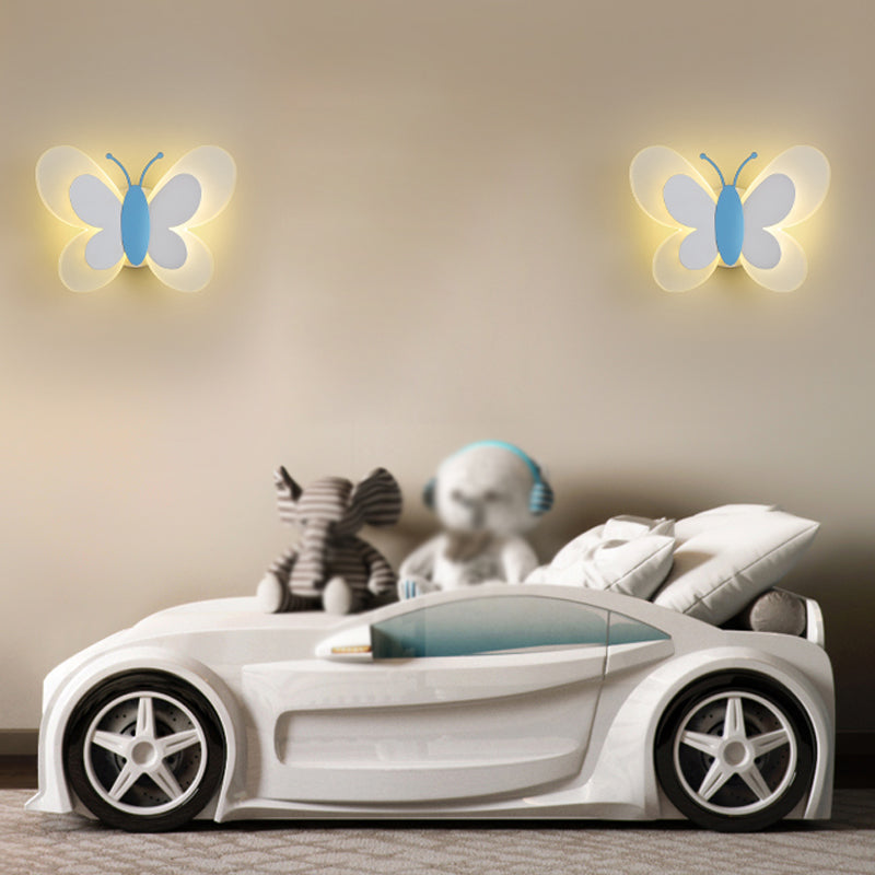 1 Light Butterfly Wall Lighting Fixtures Modern Style Metal Wall Mounted Lights