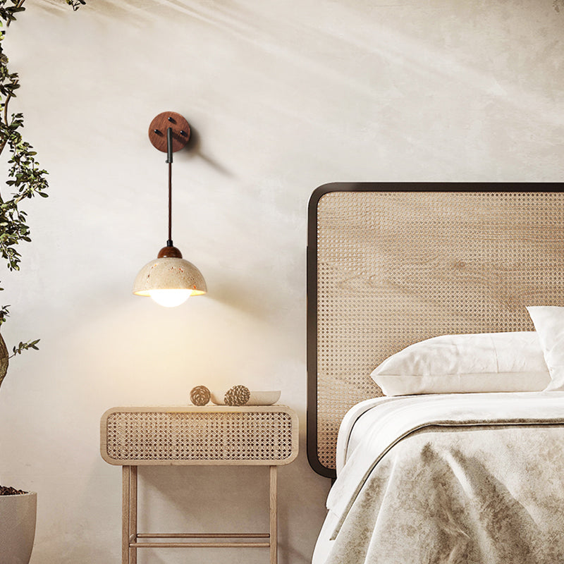 Iluminación de apliques de pared sombreada de piedra iluminación de pared moderna