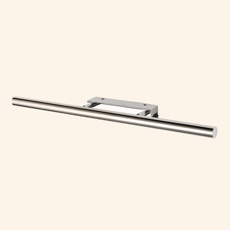 Luce di vanità moderna lineare Metal Mirror LED a 1 luce Light per bagno in argento