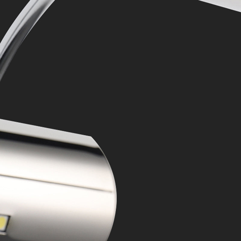 Luce di vanità moderna lineare Metal Mirror LED a 1 luce Light per bagno in argento