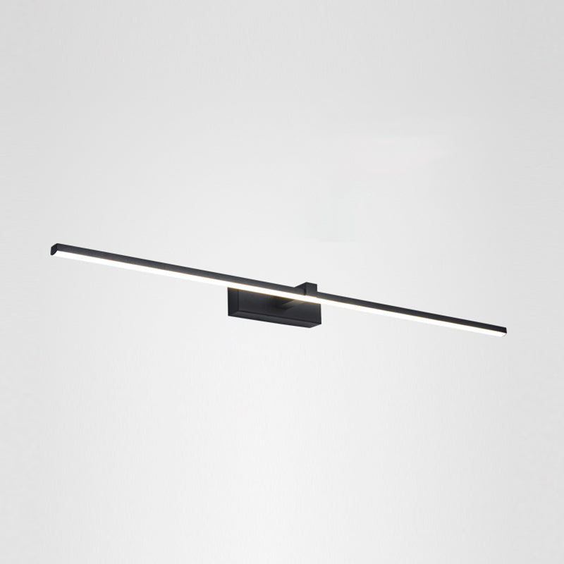 Metal Linear Shape Mirror Wall Light Modern 1-Light Mirror Wall Mount Light in Black