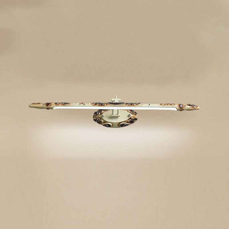 Bar Shaped Vanity Mirror Lamp Traditional Resin Bathroom LED Wall Light