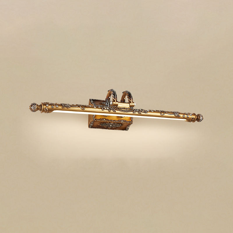 Bar Shaped Vanity Mirror Lamp Traditional Resin Bathroom LED Wall Light