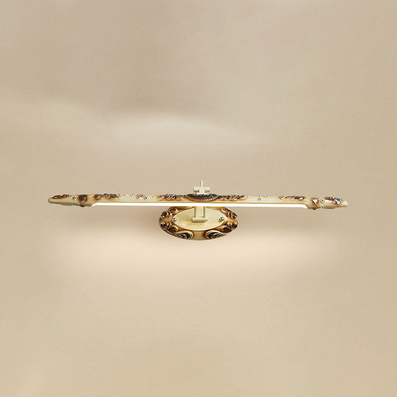 Bar Shaped Vanity Mirror Lamp Traditional Resin Bathroom LED Wall Light