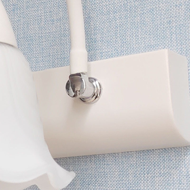 Country Style Flexible Wall Sconce White Glass Vanity Mirror Light for Bathroom