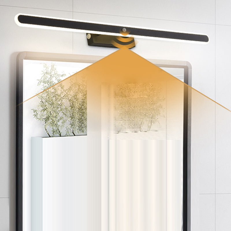 Modern Metal Vanity Light Black Straight LED Mirror Light for Bathroom