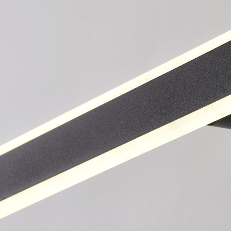 Modern Metal Vanity Light Black Straight LED Mirror Light for Bathroom