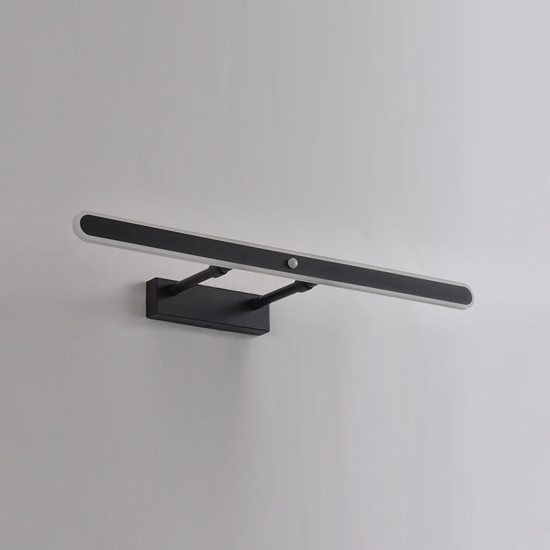 Modern Metal Vanity Light Black Straight LED Mirror Light for Bathroom