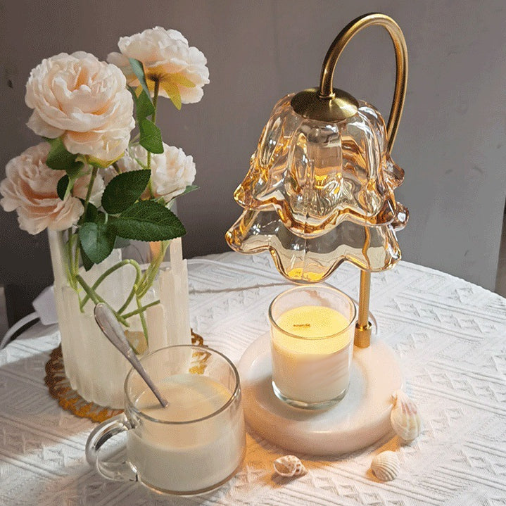 Moderner Stil Blumenform Tisch Beleuchtung Glas 1 Lichttischlampe ohne Dekorationen