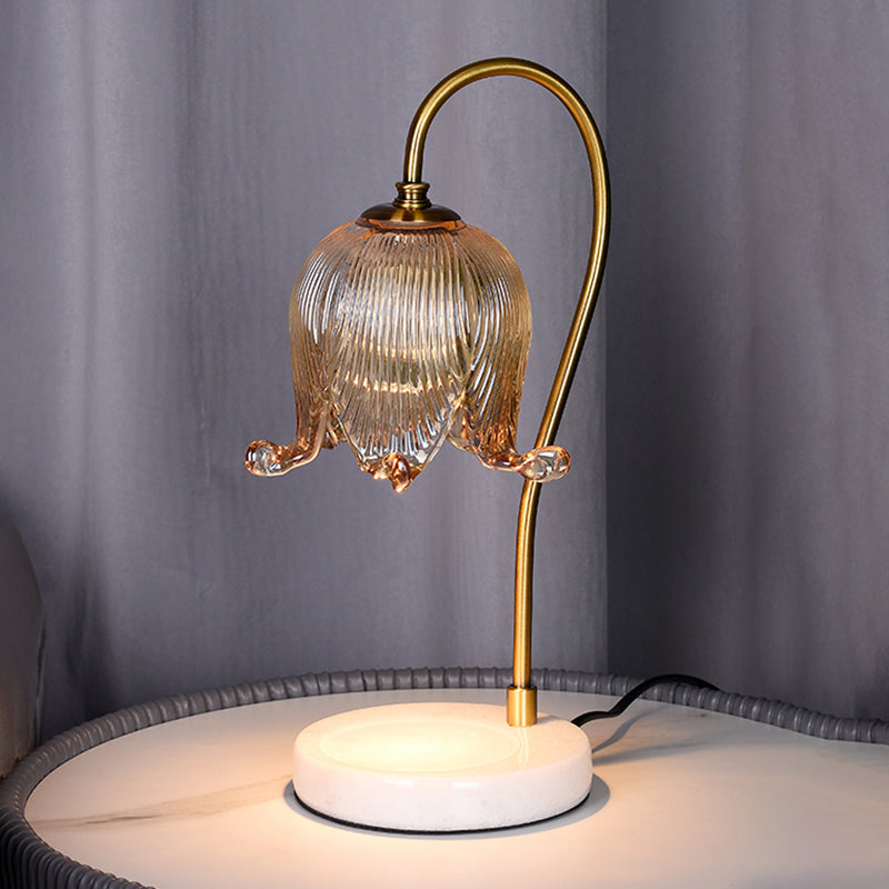 Moderner Stil Blumenform Tisch Beleuchtung Glas 1 Lichttischlampe ohne Dekorationen