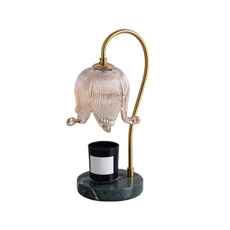 Moderner Stil Blumenform Tisch Beleuchtung Glas 1 Lichttischlampe ohne Dekorationen