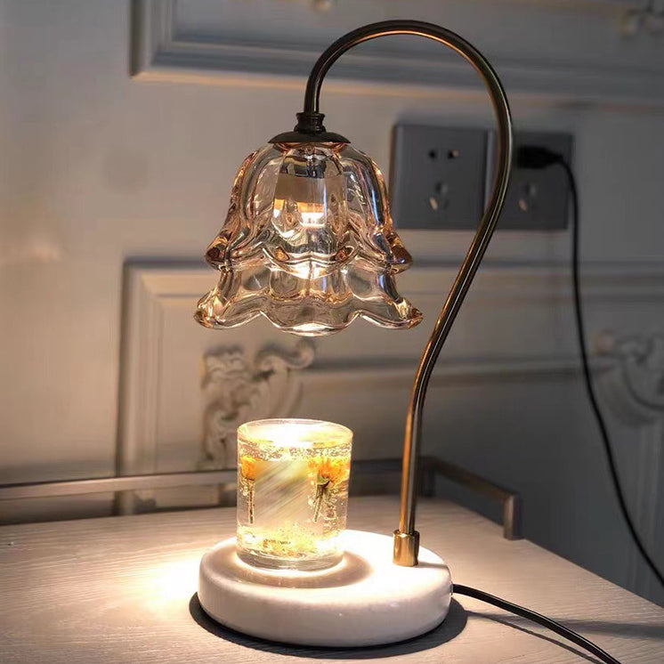 Moderner Stil Blumenform Tisch Beleuchtung Glas 1 Lichttischlampe ohne Dekorationen