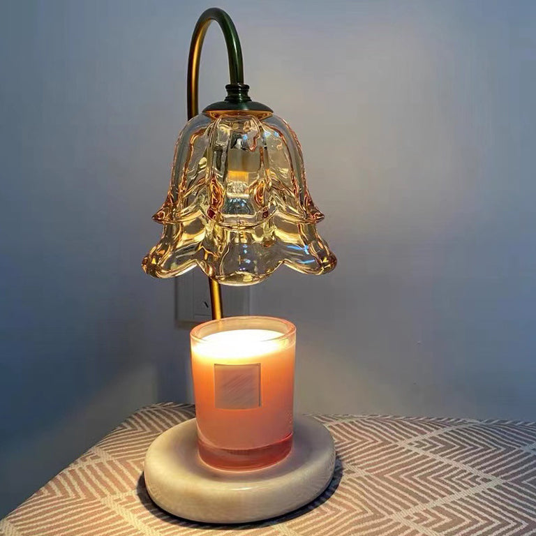 Moderner Stil Blumenform Tisch Beleuchtung Glas 1 Lichttischlampe ohne Dekorationen