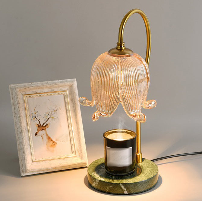 Moderner Stil Blumenform Tisch Beleuchtung Glas 1 Lichttischlampe ohne Dekorationen