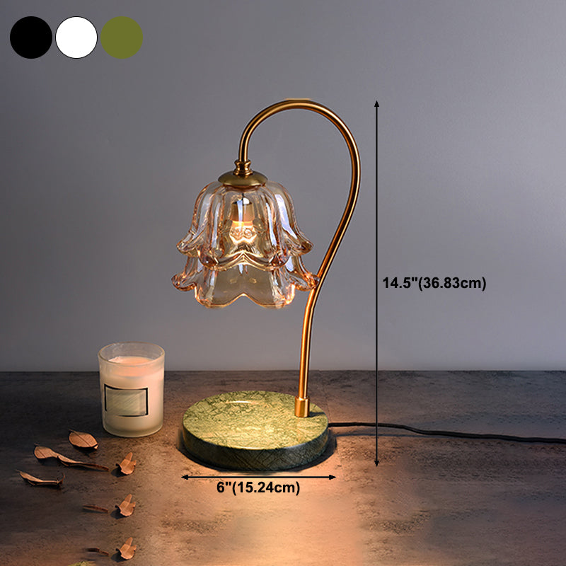Moderner Stil Blumenform Tisch Beleuchtung Glas 1 Lichttischlampe ohne Dekorationen