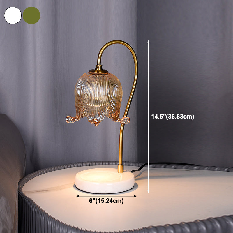Moderner Stil Blumenform Tisch Beleuchtung Glas 1 Lichttischlampe ohne Dekorationen