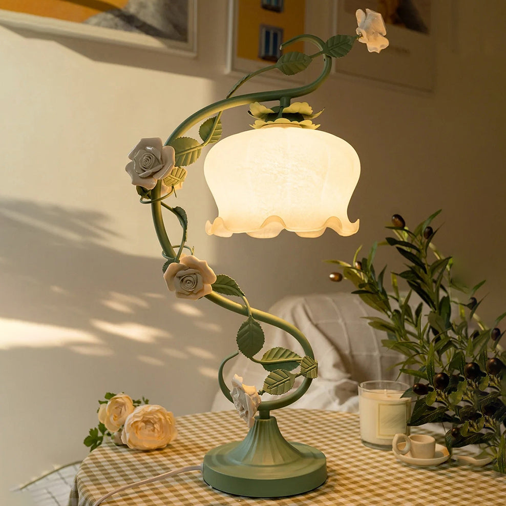 Modern Style Bowl Shape Table Lighting Glass 1 Light Table Lamp for Bedroom