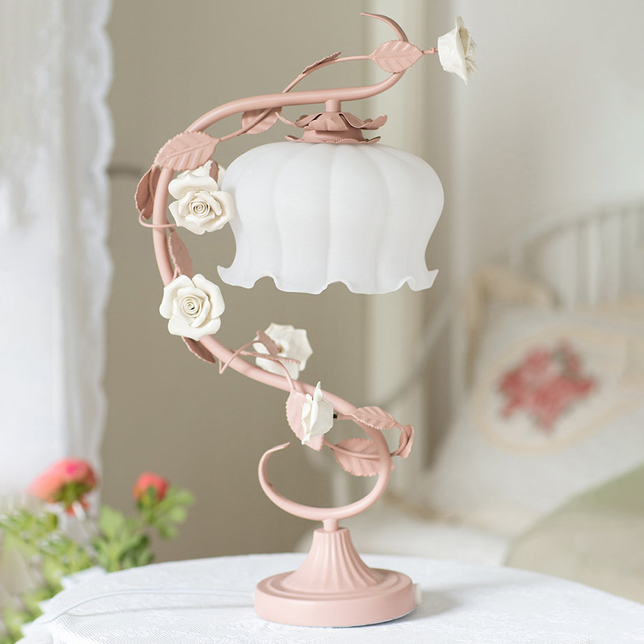 Modern Style Bowl Shape Table Lighting Glass 1 Light Table Lamp for Bedroom
