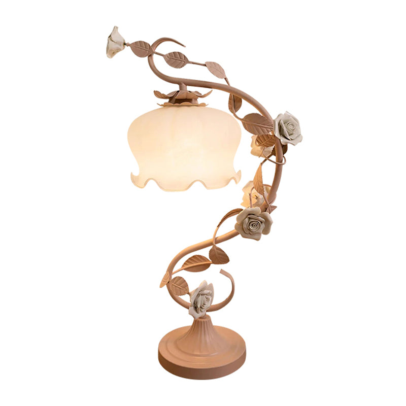 Modern Style Bowl Shape Table Lighting Glass 1 Light Table Lamp for Bedroom