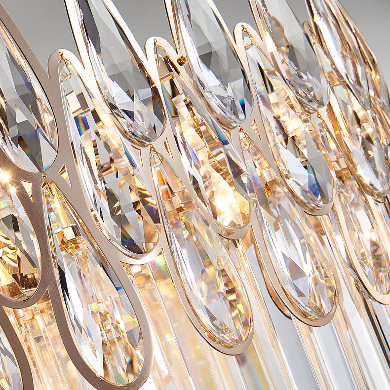 Eigentijdse ronde hanglamp lichte armatuur kristal woonkamer kroonluchter in helder