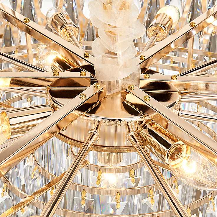 Eigentijdse ronde hanglamp lichte armatuur kristal woonkamer kroonluchter in helder