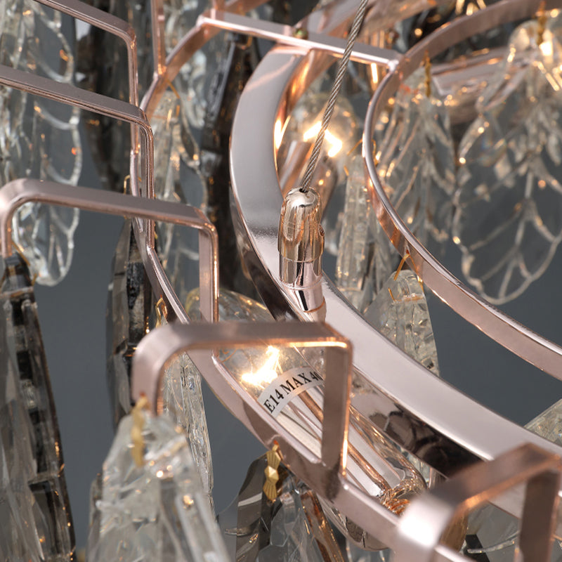 Moderne stijl bladvormige kroonluchter kristal kroonluchter voor slaapkamer woonkamer