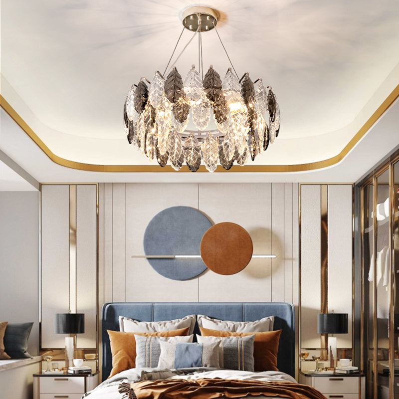 Moderne stijl bladvormige kroonluchter kristal kroonluchter voor slaapkamer woonkamer