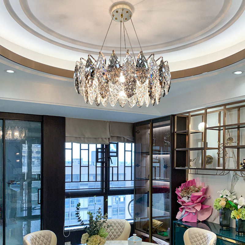 Moderne stijl bladvormige kroonluchter kristal kroonluchter voor slaapkamer woonkamer