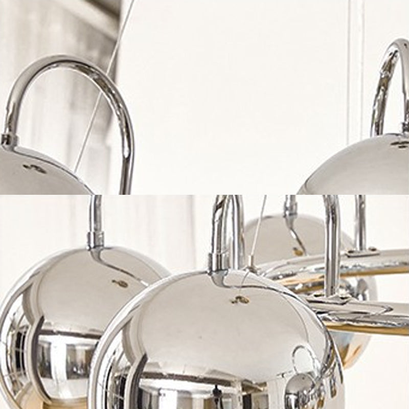 Zilveren koepel hanger licht postmodern metalen kroonluchter licht voor woonkamer