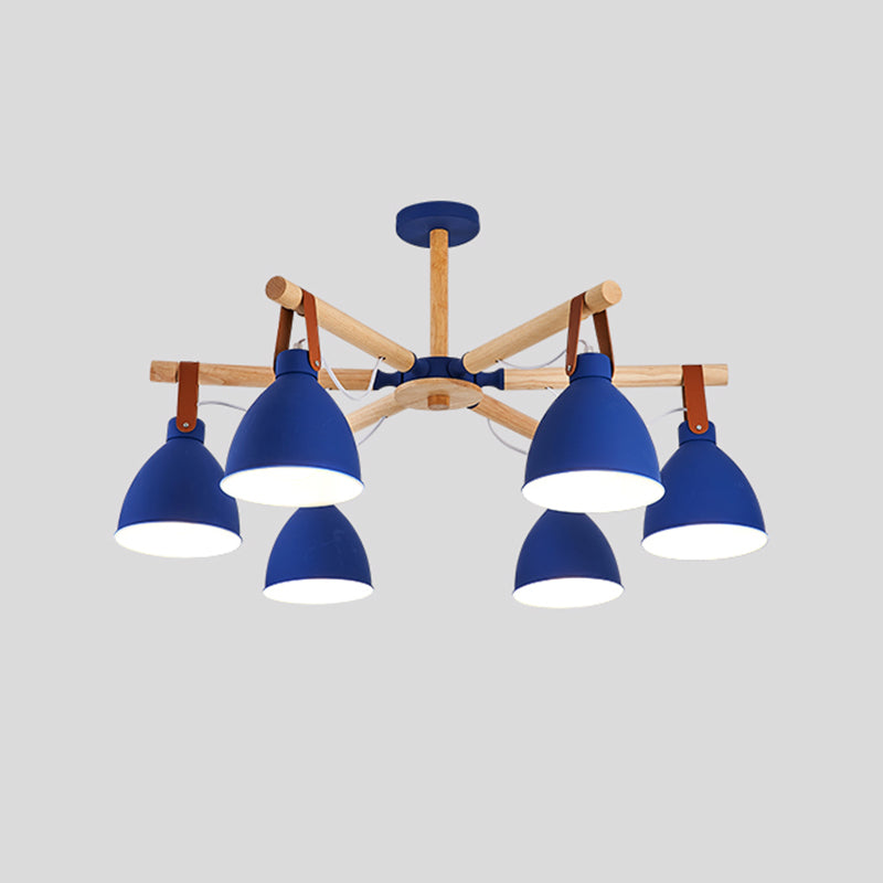 Multi Light Bowl Branche Hanging Lights Modern Style Metal Sanging Éclairage pour le salon