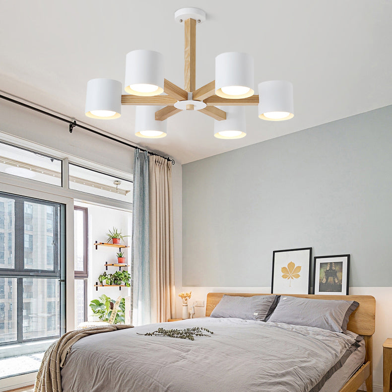 Multi -licht cilindrische tak hangende lichten moderne macaron -stijl metaalhangende verlichting