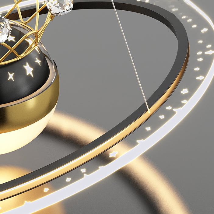 Ring Shade Metal Kroonluchter Lichten Modern 2- Lichte kroonluchter verlichtingsarmaturen