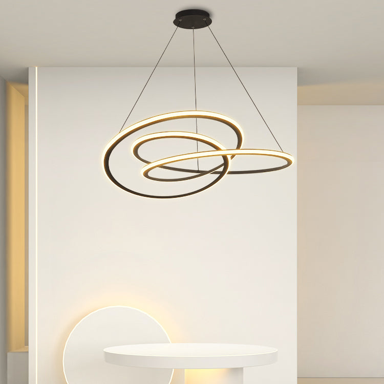 Twist Shade Metal Chandelier Light Modern 1- Light Lighting Lighting Lighting en noir