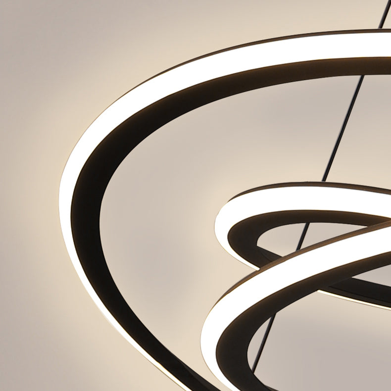 Twist Shade Metal Chandelier Light Modern 1- Light Lighting Lighting Lighting en noir