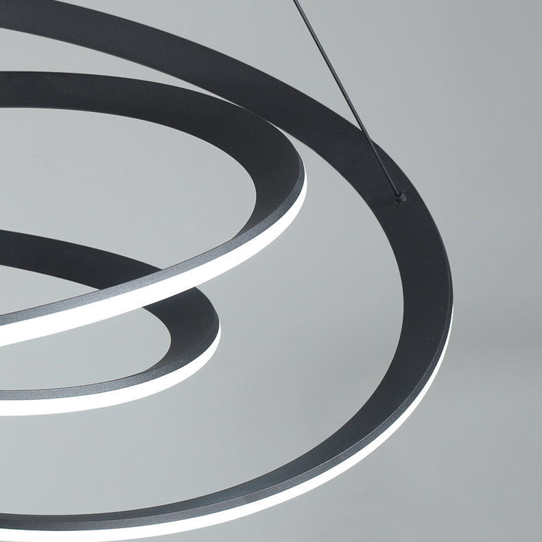 Twist Shade Metal Chandelier Light Modern 1- Light Lighting Lighting Lighting en noir