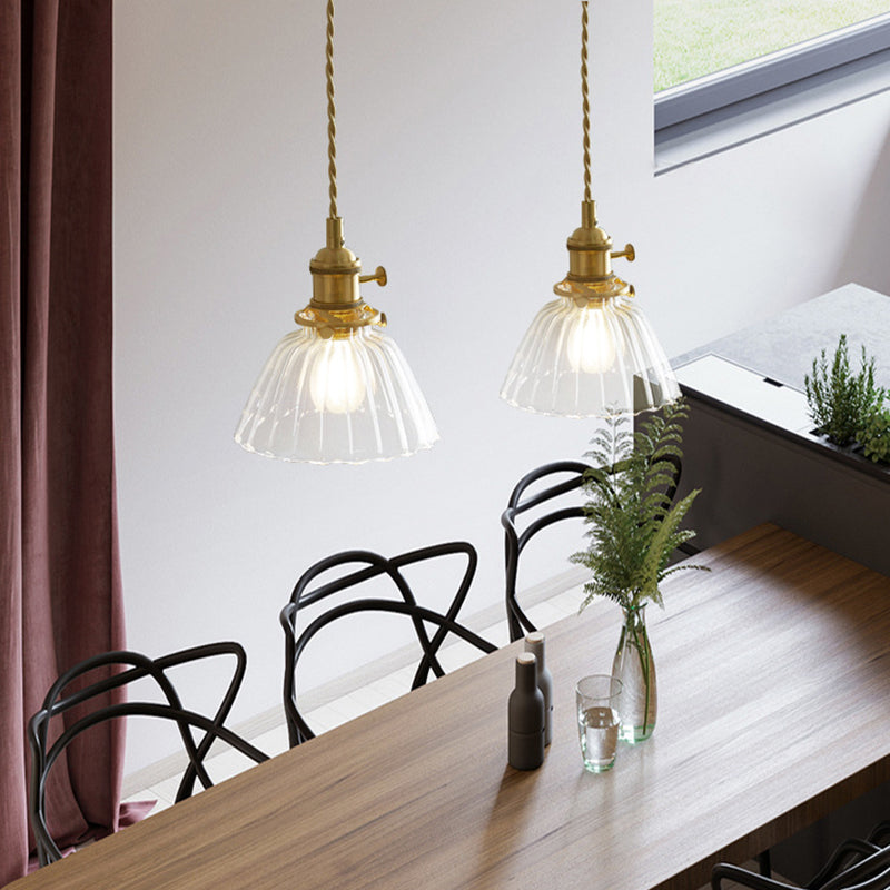 Vetro industriale sospeso a sospensione leggero caffetteria a 1 luce che pende la luce in ottone