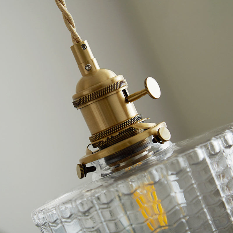 Vetro industriale sospeso a sospensione leggero caffetteria a 1 luce che pende la luce in ottone