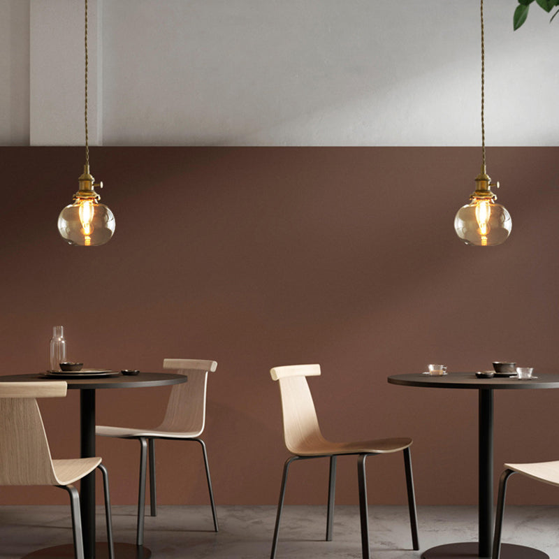 Vetro industriale sospeso a sospensione leggero caffetteria a 1 luce che pende la luce in ottone