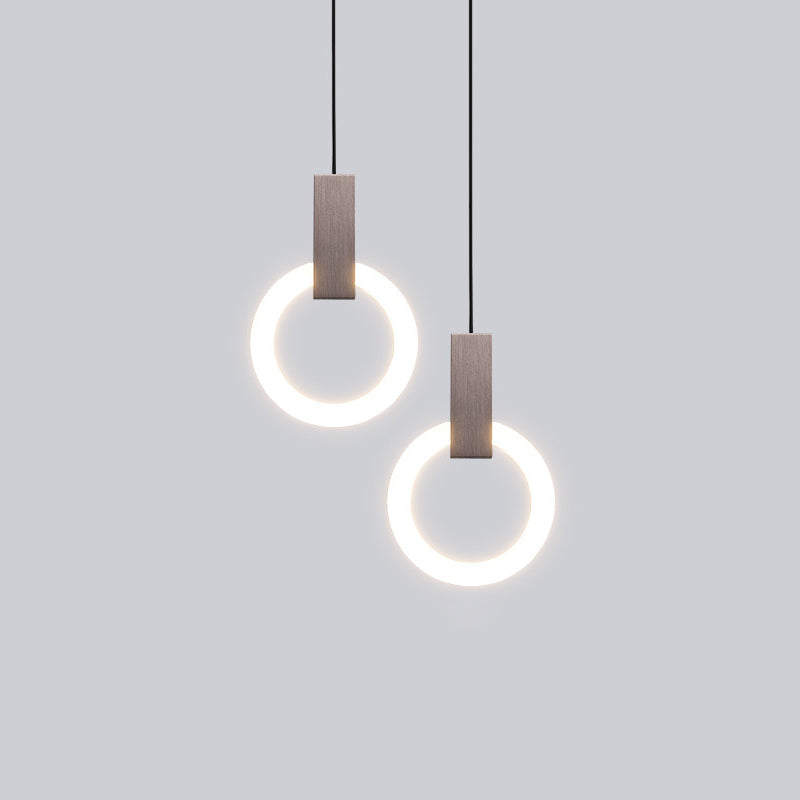 Circle Modern Hanging Light Kit Acrylic LED Pendant Light for Dining Room