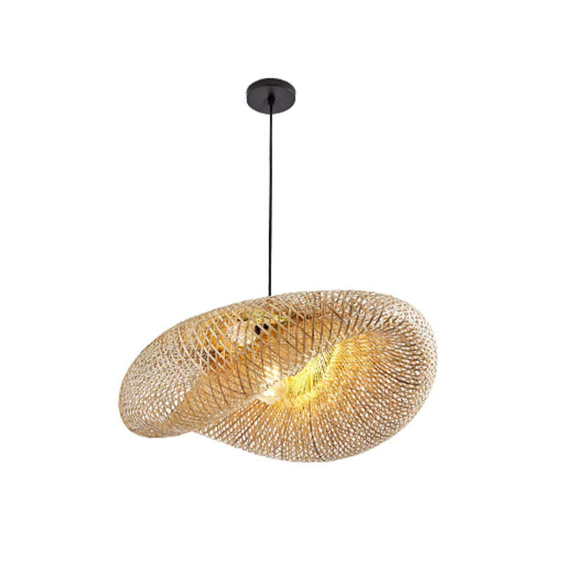Bamboo Art Hanging Light Contemporary Household Pendent Lighting Fixture for Dining Room