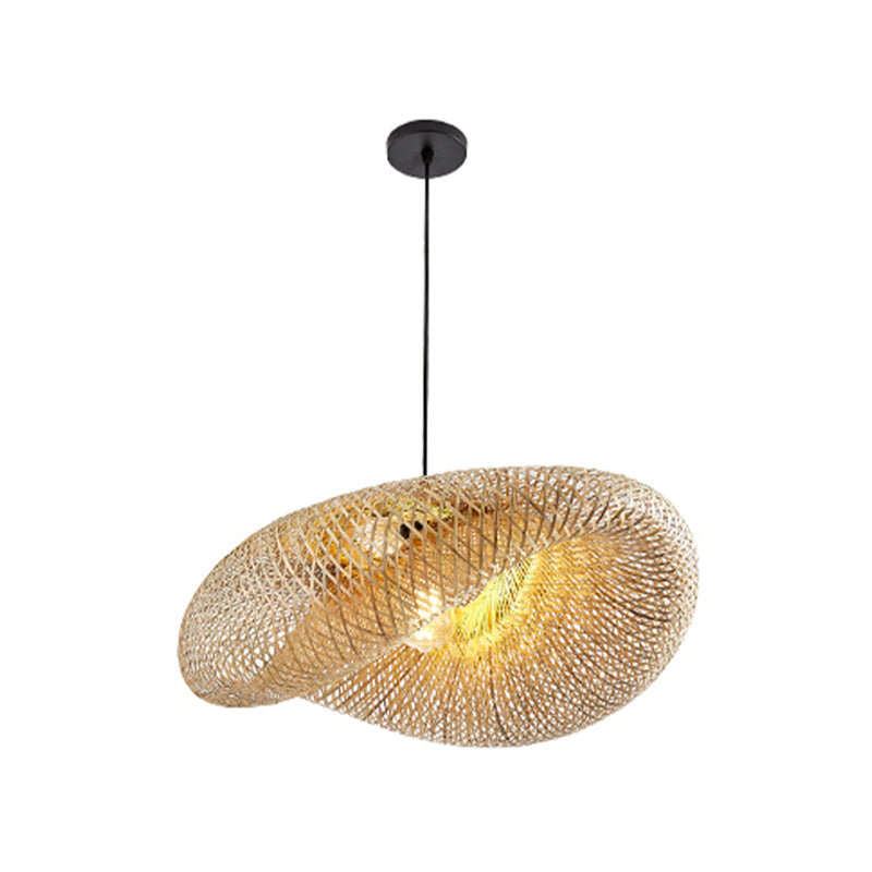 Bamboo Art Hanging Light Contemporary Household Pendent Lighting Fixture for Dining Room