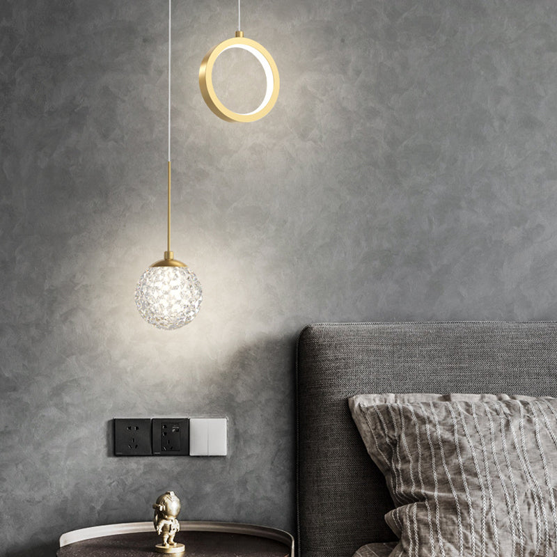 2-leichter sphärischer Anhänger Anhänger Modernes Glashängung Licht für Wohnzimmer