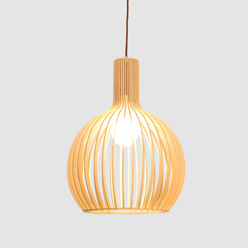 Geometric Shape Wood Hanging Light Modern 1 Light Hanging Light Fixtures in Brown