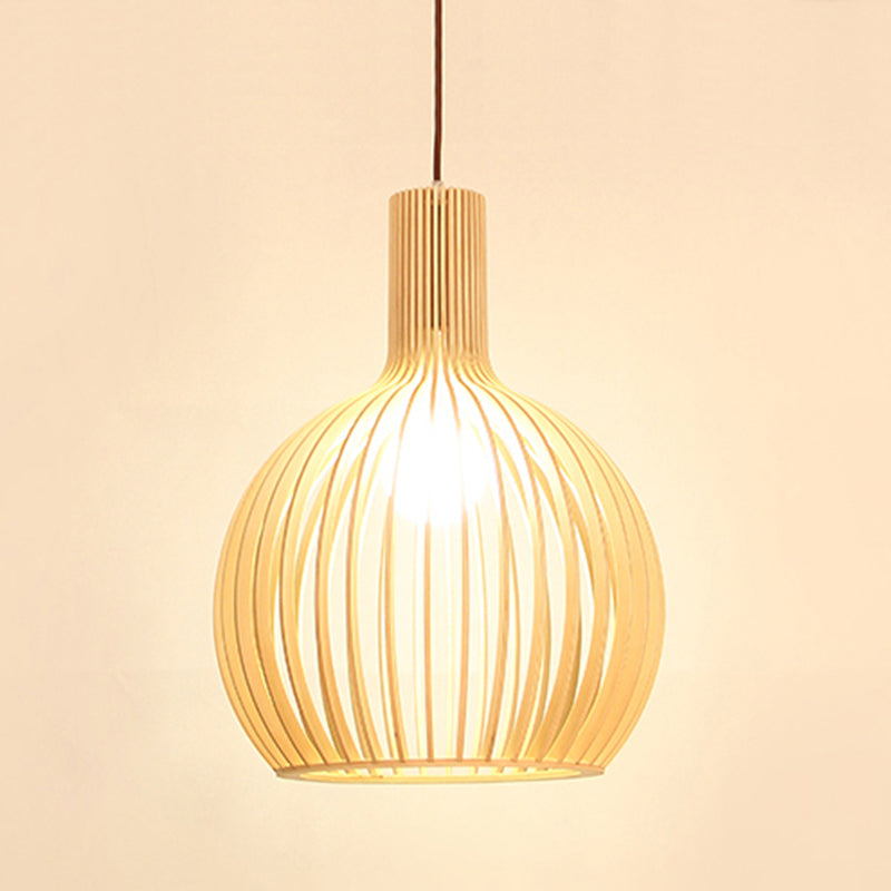 Geometric Shape Wood Hanging Light Modern 1 Light Hanging Light Fixtures in Brown