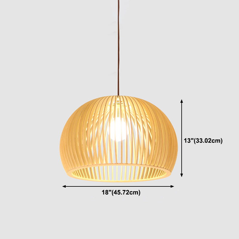 Geometric Shape Wood Hanging Light Modern 1 Light Hanging Light Fixtures in Brown