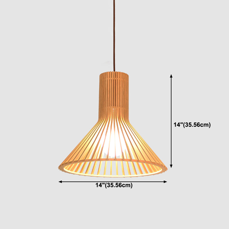 Geometric Shape Wood Hanging Light Modern 1 Light Hanging Light Fixtures in Brown