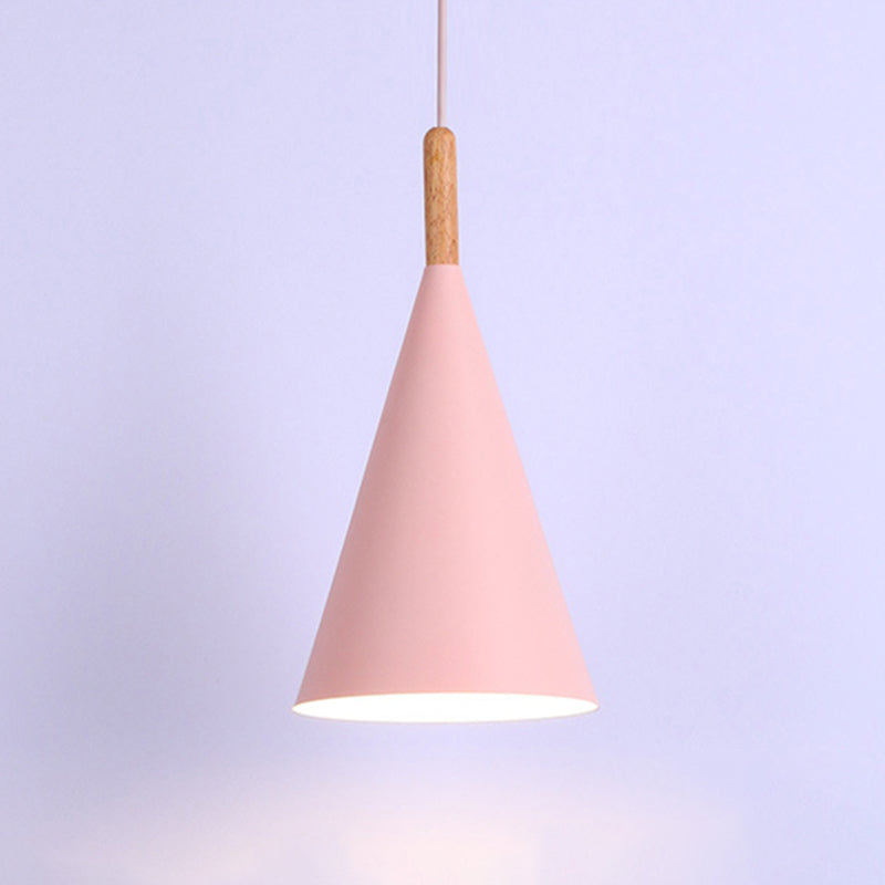 Modern Style Cone Shape Hanging Light Metal 1 Light Hanging Lamp for Bedroom