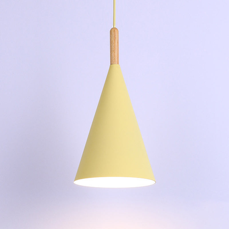 Modern Style Cone Shape Hanging Light Metal 1 Light Hanging Lamp for Bedroom