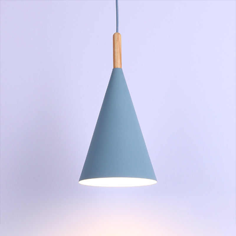 Modern Style Cone Shape Hanging Light Metal 1 Light Hanging Lamp for Bedroom